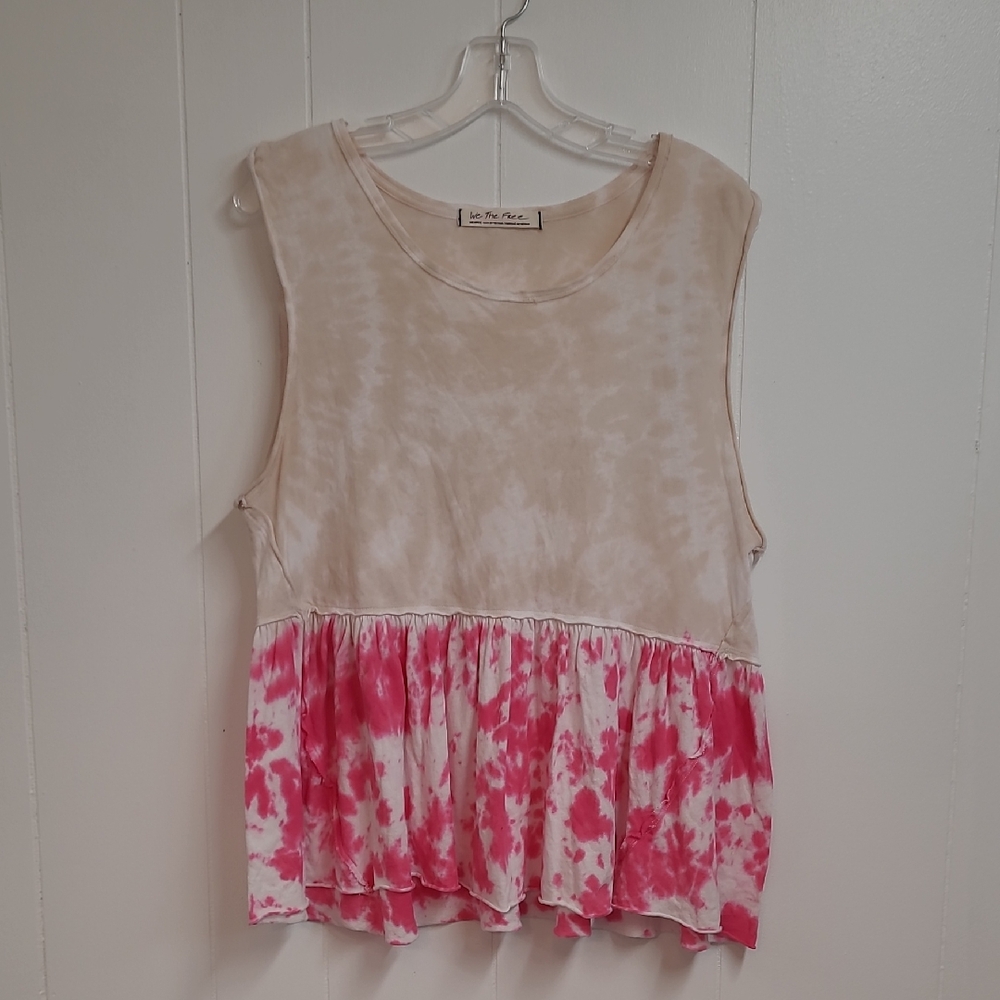 We the Free Peplum Work Out Oversized Tank Sz. Med